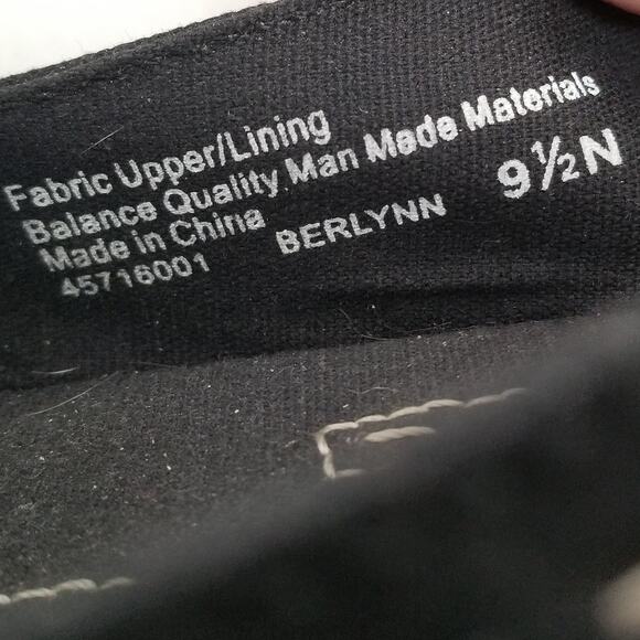 Naturalizer Sandals Women's 9.5N Berlynn Espadrille Black Peep Toe Wedge Heels - Picture 9 of 10